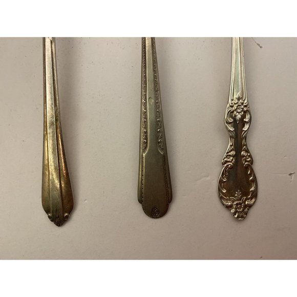 Vtg Silver Plate Lot Of 3 Serving Forks To Restore Repurpose Crafting - Picture 2 of 9